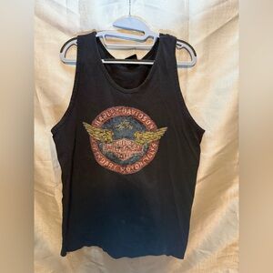 Harley-Davidson Black Tank with Red and Gold Logo